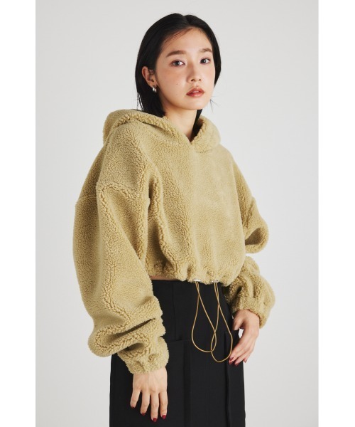 rienda（リエンダ）の「クロップドドロストボアパーカー（パーカー