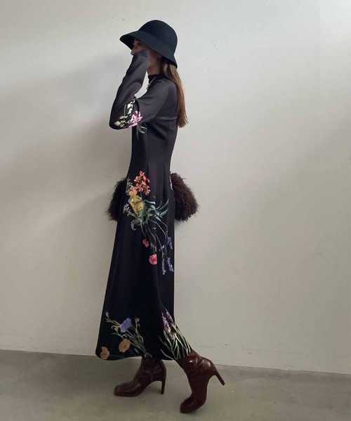 Ameri（アメリ）の「UND ANNABELLE LONG DRESS（ワンピース・レディース・ネイビー/ボルドー・MEDIUM/SMALL）」の9枚目の写真