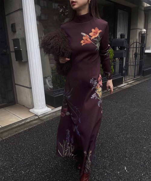 Ameri（アメリ）の「UND ANNABELLE LONG DRESS（ワンピース・レディース・ネイビー/ボルドー・MEDIUM/SMALL）」の11枚目の写真