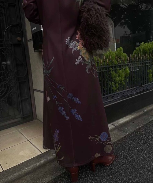 Ameri（アメリ）の「UND ANNABELLE LONG DRESS（ワンピース・レディース・ネイビー/ボルドー・MEDIUM/SMALL）」の14枚目の写真