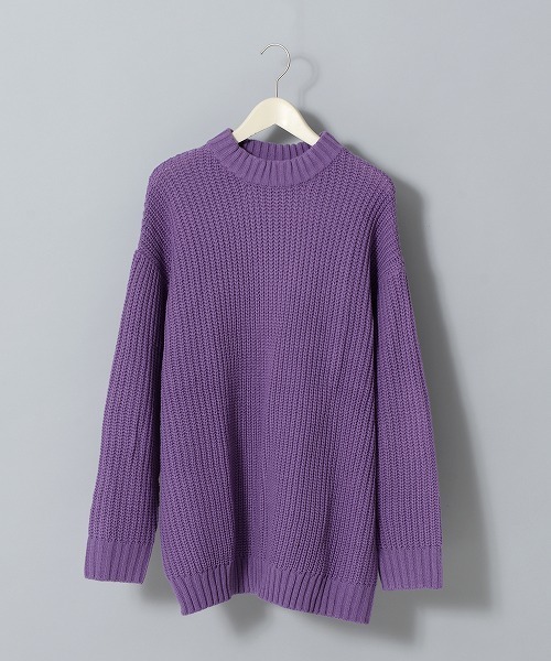 Revo.（レボ）の「revo. 畦編み 5G モックネック ルーズ オーバーサイズ ニットプルオーバー 韓国 ファッション ストリート（ニット/セーター・メンズ・マスタード/パープル/グレー/ブルー/ブラック/グリーン・MEDIUM/LARGE）」の5枚目の写真