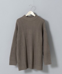 revo. 畦編み 5G モックネック ルーズ オーバーサイズ ニットプルオーバー 韓国 ファッション ストリート