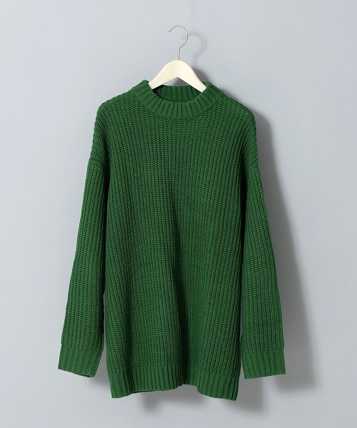 Revo.（レボ）の「revo. 畦編み 5G モックネック ルーズ オーバーサイズ ニットプルオーバー 韓国 ファッション ストリート（ニット/セーター・メンズ・マスタード/パープル/グレー/ブルー/ブラック/グリーン・MEDIUM/LARGE）」の4枚目の写真