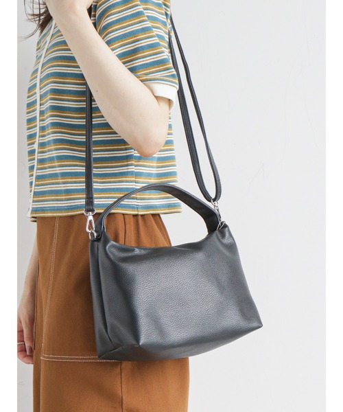 ehka sopo(エヘカソポ)の「ワンハンドルショルダーバッグ(ショルダーバッグ・レディース・ブラック/オフホワイト/グリーン・フリ-)」の2枚目の写真