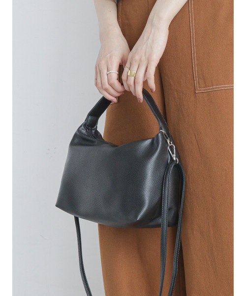 ehka sopo(エヘカソポ)の「ワンハンドルショルダーバッグ(ショルダーバッグ・レディース・ブラック/オフホワイト/グリーン・フリ-)」の11枚目の写真