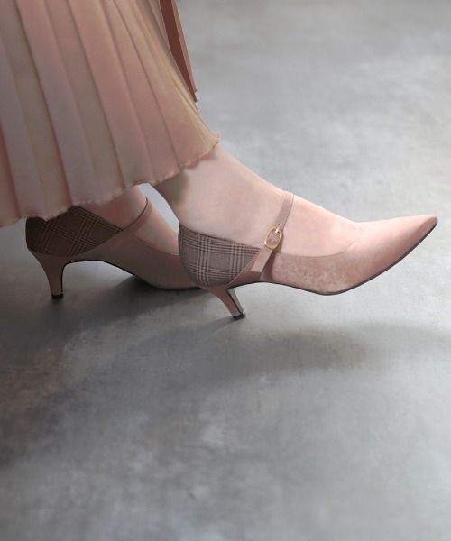 JELLY BEANS（ジェリービーンズ）の「【Made in Japan】ストラップコンビポインテッドトゥパンプス (12566830)JELLY BEANS(ジェリービーンズ)（パンプス