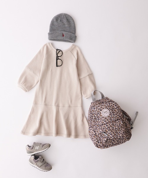 CIAOPANIC TYPY（チャオパニックティピー）の「【KIDS】２WAYサーマル配色ステッチマーメイドワンピース（ワンピース・キッズ・ベージュ系その他/パープル/ブラック・S/M/L/XL/XXL）」の6枚目の写真