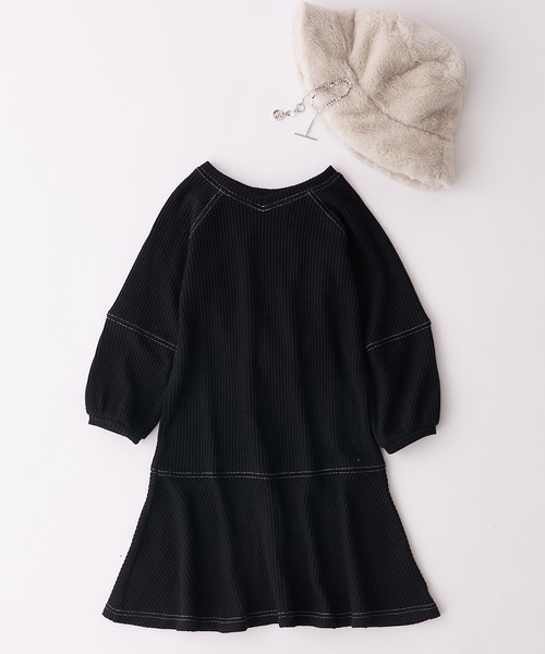 CIAOPANIC TYPY（チャオパニックティピー）の「【KIDS】２WAYサーマル配色ステッチマーメイドワンピース（ワンピース・キッズ・ベージュ系その他/パープル/ブラック・S/M/L/XL/XXL）」の16枚目の写真