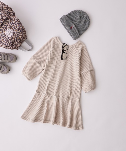 CIAOPANIC TYPY（チャオパニックティピー）の「【KIDS】２WAYサーマル配色ステッチマーメイドワンピース（ワンピース・キッズ・ベージュ系その他/パープル/ブラック・S/M/L/XL/XXL）」の5枚目の写真