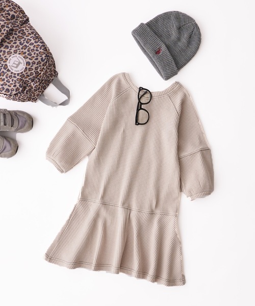 CIAOPANIC TYPY（チャオパニックティピー）の「【KIDS】２WAYサーマル配色ステッチマーメイドワンピース（ワンピース・キッズ・ベージュ系その他/パープル/ブラック・S/M/L/XL/XXL）」の21枚目の写真