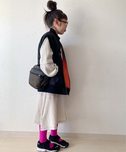 CIAOPANIC TYPY（チャオパニックティピー）の「【KIDS】２WAYサーマル配色ステッチマーメイドワンピース（ワンピース・キッズ・ベージュ系その他/パープル/ブラック・S/M/L/XL/XXL）」の18枚目の写真