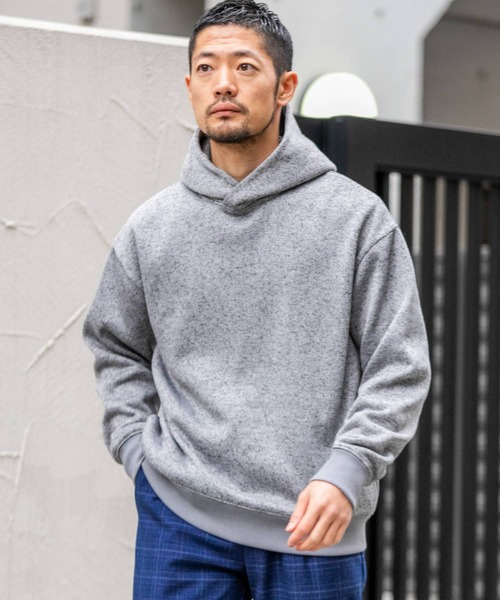 URBAN RESEARCH ROSSO MEN（アーバンリサーチロッソメン）の「『XLサイズあり』『抗菌/防臭』セーターフリースパーカー（パーカー・メンズ・ネイビー/グレー/ブラック/チャコールグレー・SMALL/MEDIUM/LARGE/X-LARGE）」の6枚目の写真