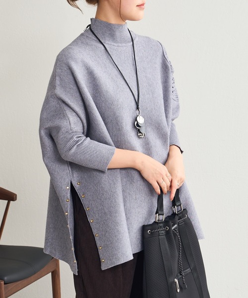 Pal collection（パルコレクション）の「袖編みワイドニット（ニット/セーター・レディース・ブラック/グレー/ベージュ・FREE）」の10枚目の写真