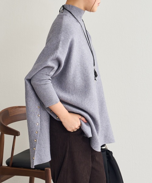 Pal collection（パルコレクション）の「袖編みワイドニット（ニット/セーター・レディース・ブラック/グレー/ベージュ・FREE）」の12枚目の写真