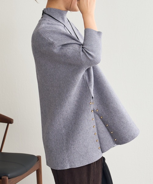 Pal collection（パルコレクション）の「袖編みワイドニット（ニット/セーター・レディース・ブラック/グレー/ベージュ・FREE）」の13枚目の写真