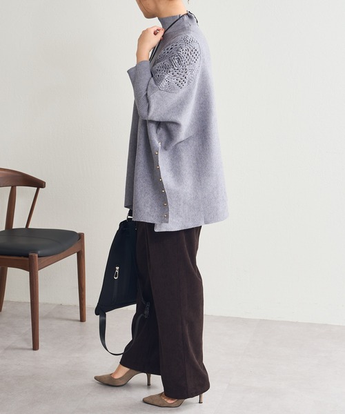 Pal collection（パルコレクション）の「袖編みワイドニット（ニット/セーター・レディース・ブラック/グレー/ベージュ・FREE）」の19枚目の写真