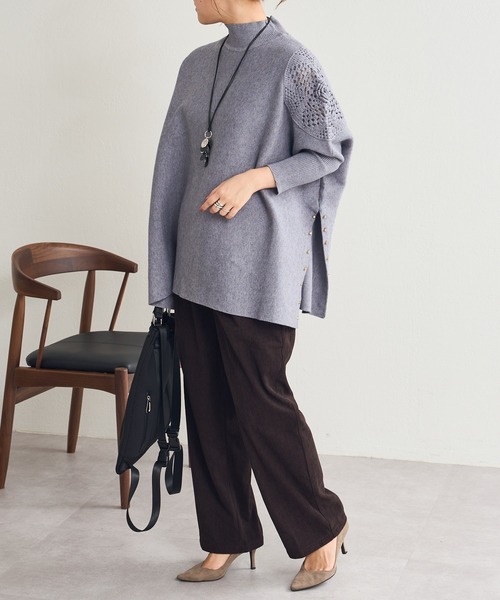 Pal collection（パルコレクション）の「袖編みワイドニット（ニット/セーター・レディース・ブラック/グレー/ベージュ・FREE）」の20枚目の写真