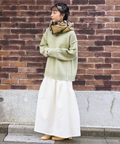 FREAK'S STORE(フリークスストア)の「ハンドステッチニット(ニット/セーター・レディース・オフホワイト/ブラック/ブラウン/グリーン・フリ-)」の6枚目の写真