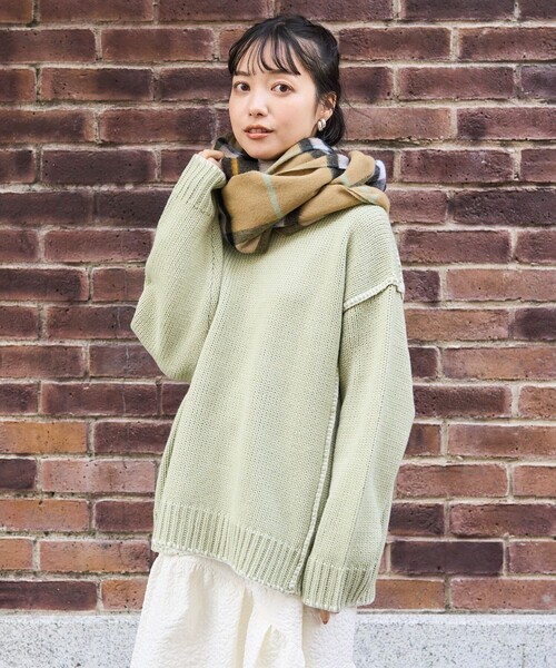 FREAK'S STORE(フリークスストア)の「ハンドステッチニット(ニット/セーター・レディース・オフホワイト/ブラック/ブラウン/グリーン・フリ-)」の8枚目の写真