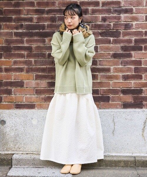 FREAK'S STORE(フリークスストア)の「ハンドステッチニット(ニット/セーター・レディース・オフホワイト/ブラック/ブラウン/グリーン・フリ-)」の9枚目の写真