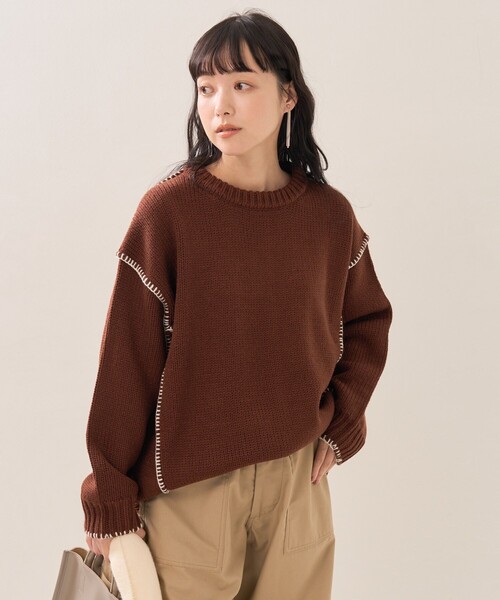 FREAK'S STORE(フリークスストア)の「ハンドステッチニット(ニット/セーター・レディース・オフホワイト/ブラック/ブラウン/グリーン・フリ-)」の20枚目の写真