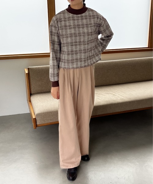 Amourire(アムリール)の「リブ配色ツイードプルオーバー(Tシャツ/カットソー・レディース・ブラック/イエロー/ブラウン・L/M)」の3枚目の写真