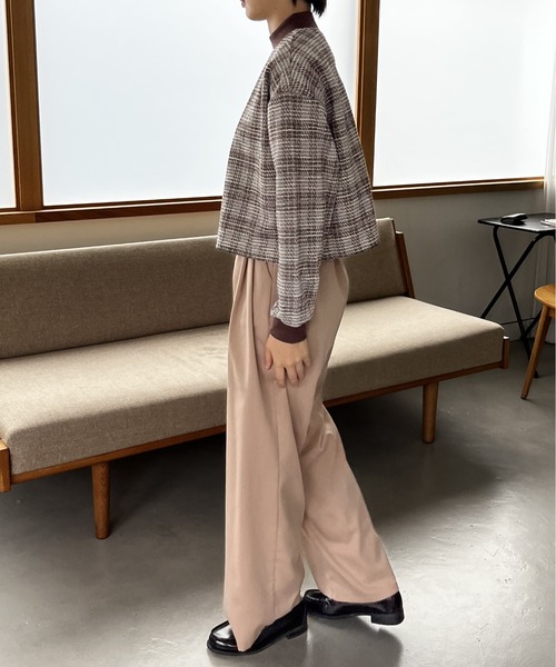 Amourire(アムリール)の「リブ配色ツイードプルオーバー(Tシャツ/カットソー・レディース・ブラック/イエロー/ブラウン・L/M)」の4枚目の写真