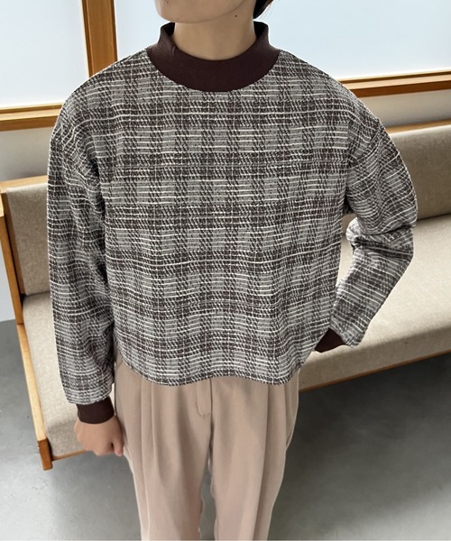 Amourire(アムリール)の「リブ配色ツイードプルオーバー(Tシャツ/カットソー・レディース・ブラック/イエロー/ブラウン・L/M)」の5枚目の写真