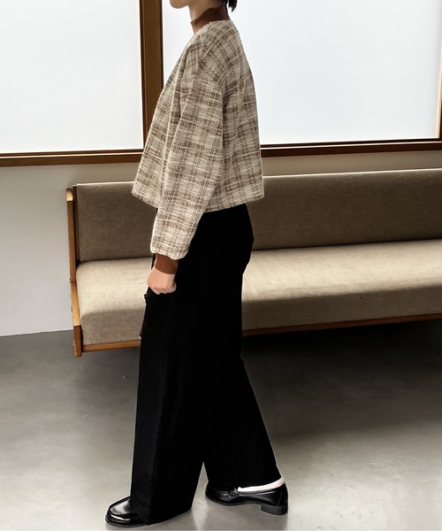 Amourire(アムリール)の「リブ配色ツイードプルオーバー(Tシャツ/カットソー・レディース・ブラック/イエロー/ブラウン・L/M)」の10枚目の写真