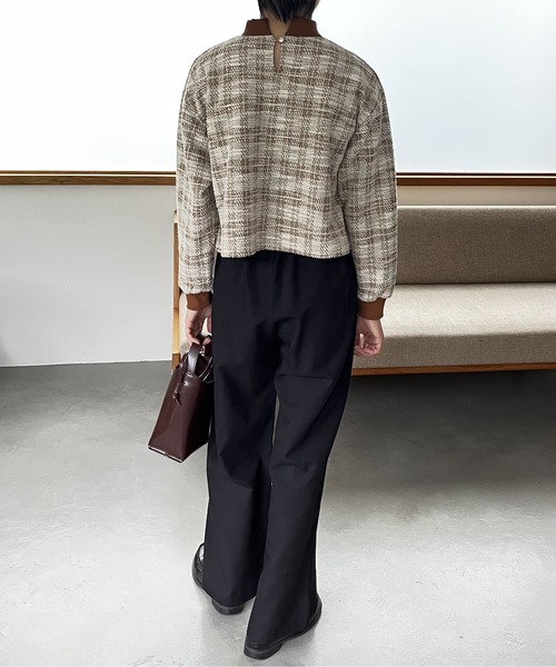 Amourire(アムリール)の「リブ配色ツイードプルオーバー(Tシャツ/カットソー・レディース・ブラック/イエロー/ブラウン・L/M)」の11枚目の写真