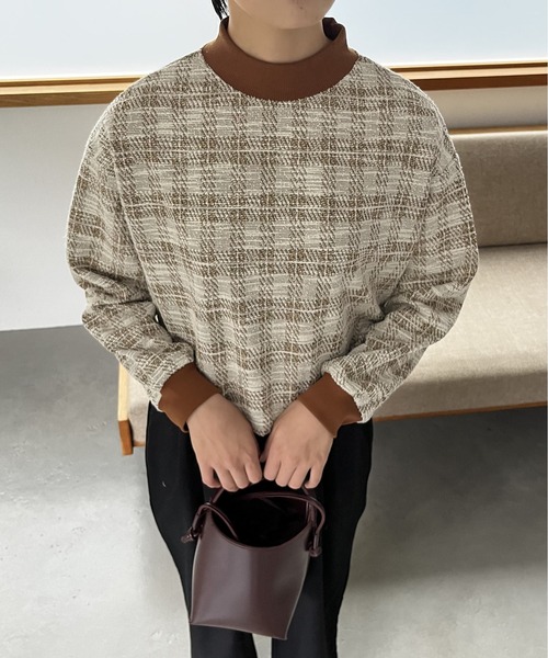 Amourire(アムリール)の「リブ配色ツイードプルオーバー(Tシャツ/カットソー・レディース・ブラック/イエロー/ブラウン・L/M)」の12枚目の写真