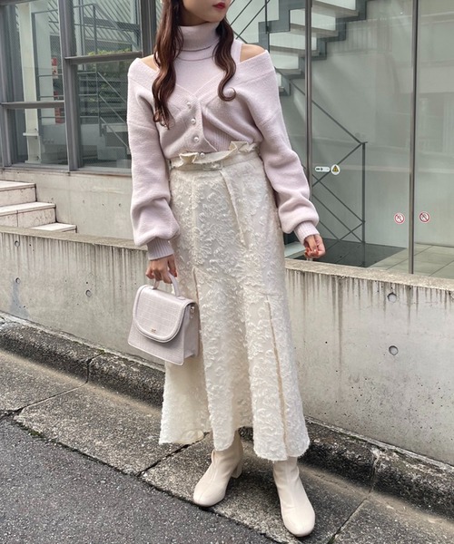 one after another NICE CLAUP(ワンアフターアナザーナイスクラップ)の「素材で差をつける。イレヘムマーメイドスカート(スカート・レディース・ピンク/ブラック/アイボリー・SMALL/MEDIUM)」の22枚目の写真