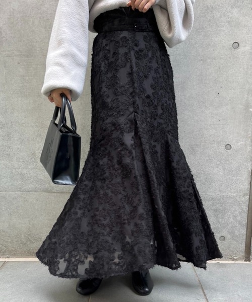 one after another NICE CLAUP(ワンアフターアナザーナイスクラップ)の「素材で差をつける。イレヘムマーメイドスカート(スカート・レディース・ピンク/ブラック/アイボリー・SMALL/MEDIUM)」の8枚目の写真