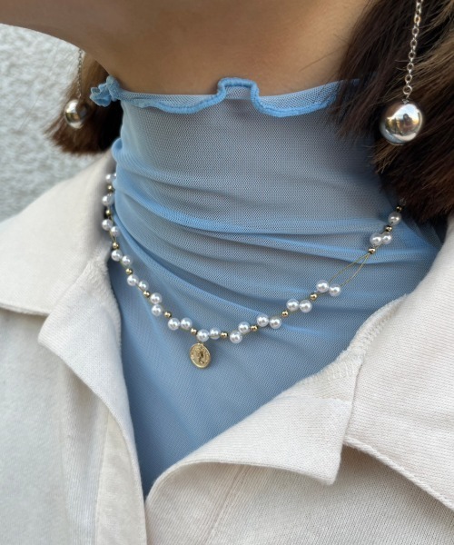 nemne store(ネンネストア)の「【低身長用サイズあり】指空きシアーハイネックロンT(Tシャツ/カットソー・レディース・ブルー/ブラック/アイボリー/ピンク/グリーン・SMALL/MEDIUM)」の20枚目の写真