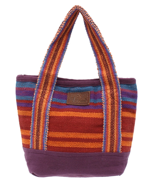 チャイハネ（チャイハネ）の「【チャイハネ】ネパール手織りコットンミニトートバッグ（トートバッグ・レディース・ホワイト/パープル/ホワイト×ブルー/イエロー系その他/レッド系その他/ブルー/ブルー系その他/グリーン/レッド/グリーン系その他/ダークブルー・FREE）」の8枚目の写真