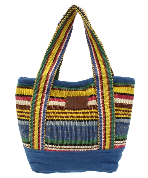 チャイハネ（チャイハネ）の「【チャイハネ】ネパール手織りコットンミニトートバッグ（トートバッグ・レディース・ホワイト/パープル/ホワイト×ブルー/イエロー系その他/レッド系その他/ブルー/ブルー系その他/グリーン/レッド/グリーン系その他/ダークブルー・FREE）」の9枚目の写真