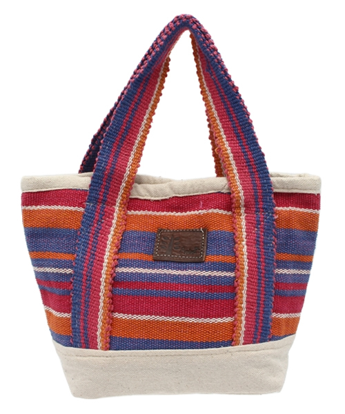 チャイハネ（チャイハネ）の「【チャイハネ】ネパール手織りコットンミニトートバッグ（トートバッグ・レディース・ホワイト/パープル/ホワイト×ブルー/イエロー系その他/レッド系その他/ブルー/ブルー系その他/グリーン/レッド/グリーン系その他/ダークブルー・FREE）」の11枚目の写真