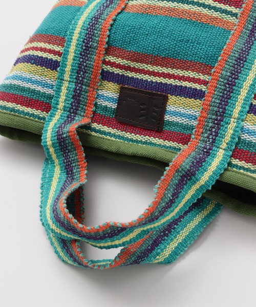 チャイハネ（チャイハネ）の「【チャイハネ】ネパール手織りコットンミニトートバッグ（トートバッグ・レディース・ホワイト/パープル/ホワイト×ブルー/イエロー系その他/レッド系その他/ブルー/ブルー系その他/グリーン/レッド/グリーン系その他/ダークブルー・FREE）」の21枚目の写真