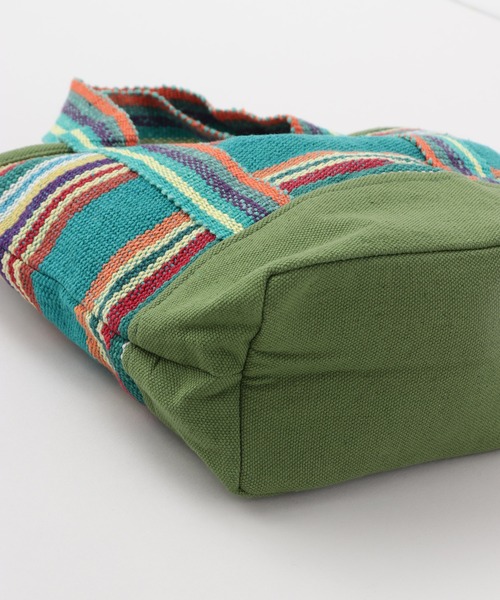 チャイハネ（チャイハネ）の「【チャイハネ】ネパール手織りコットンミニトートバッグ（トートバッグ・レディース・ホワイト/パープル/ホワイト×ブルー/イエロー系その他/レッド系その他/ブルー/ブルー系その他/グリーン/レッド/グリーン系その他/ダークブルー・FREE）」の20枚目の写真