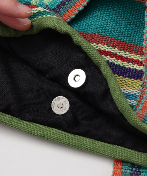 チャイハネ（チャイハネ）の「【チャイハネ】ネパール手織りコットンミニトートバッグ（トートバッグ・レディース・ホワイト/パープル/ホワイト×ブルー/イエロー系その他/レッド系その他/ブルー/ブルー系その他/グリーン/レッド/グリーン系その他/ダークブルー・FREE）」の19枚目の写真