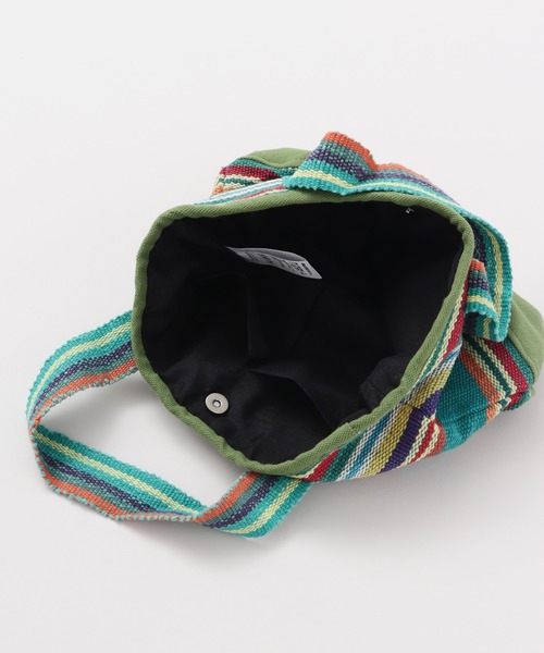 チャイハネ（チャイハネ）の「【チャイハネ】ネパール手織りコットンミニトートバッグ（トートバッグ・レディース・ホワイト/パープル/ホワイト×ブルー/イエロー系その他/レッド系その他/ブルー/ブルー系その他/グリーン/レッド/グリーン系その他/ダークブルー・FREE）」の18枚目の写真