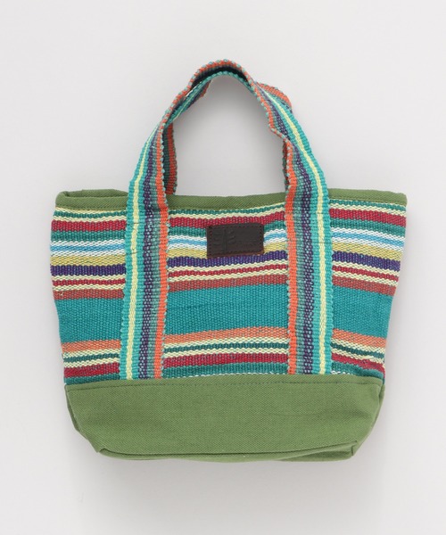 チャイハネ（チャイハネ）の「【チャイハネ】ネパール手織りコットンミニトートバッグ（トートバッグ・レディース・ホワイト/パープル/ホワイト×ブルー/イエロー系その他/レッド系その他/ブルー/ブルー系その他/グリーン/レッド/グリーン系その他/ダークブルー・FREE）」の22枚目の写真