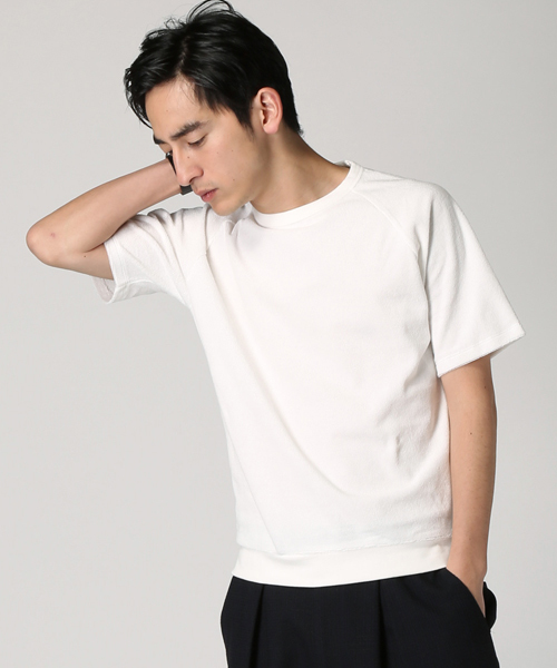 EDIFICE（エディフィス）の「◇パイル1/2 S クルーネックＴシャツ（Tシャツ/カットソー・メンズ・ネイビー/ホワイト・44/46/48）」の2枚目の写真