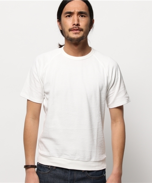 EDIFICE（エディフィス）の「◇パイル1/2 S クルーネックＴシャツ（Tシャツ/カットソー・メンズ・ネイビー/ホワイト・44/46/48）」の3枚目の写真