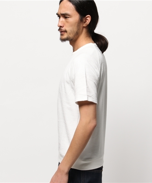 EDIFICE（エディフィス）の「◇パイル1/2 S クルーネックＴシャツ（Tシャツ/カットソー・メンズ・ネイビー/ホワイト・44/46/48）」の4枚目の写真