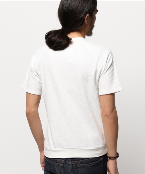 EDIFICE（エディフィス）の「◇パイル1/2 S クルーネックＴシャツ（Tシャツ/カットソー・メンズ・ネイビー/ホワイト・44/46/48）」の5枚目の写真