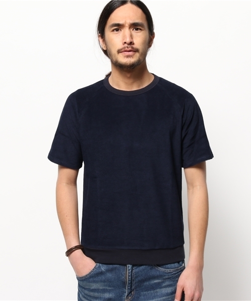 EDIFICE（エディフィス）の「◇パイル1/2 S クルーネックＴシャツ（Tシャツ/カットソー・メンズ・ネイビー/ホワイト・44/46/48）」の12枚目の写真