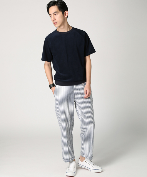 EDIFICE（エディフィス）の「◇パイル1/2 S クルーネックＴシャツ（Tシャツ/カットソー・メンズ・ネイビー/ホワイト・44/46/48）」の10枚目の写真