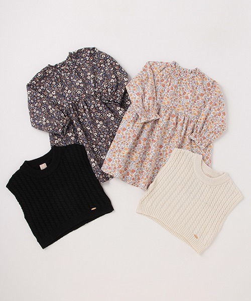 petit main（プティマイン）の「【リンク】ニットベスト花ワンピセット（シャツワンピース・キッズ・ブラック/アイボリー・110cm/100cm/80ｃｍ/130cm/120cm/90cm）」の10枚目の写真