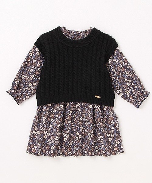 petit main（プティマイン）の「【リンク】ニットベスト花ワンピセット（シャツワンピース・キッズ・ブラック/アイボリー・110cm/100cm/80ｃｍ/130cm/120cm/90cm）」の17枚目の写真